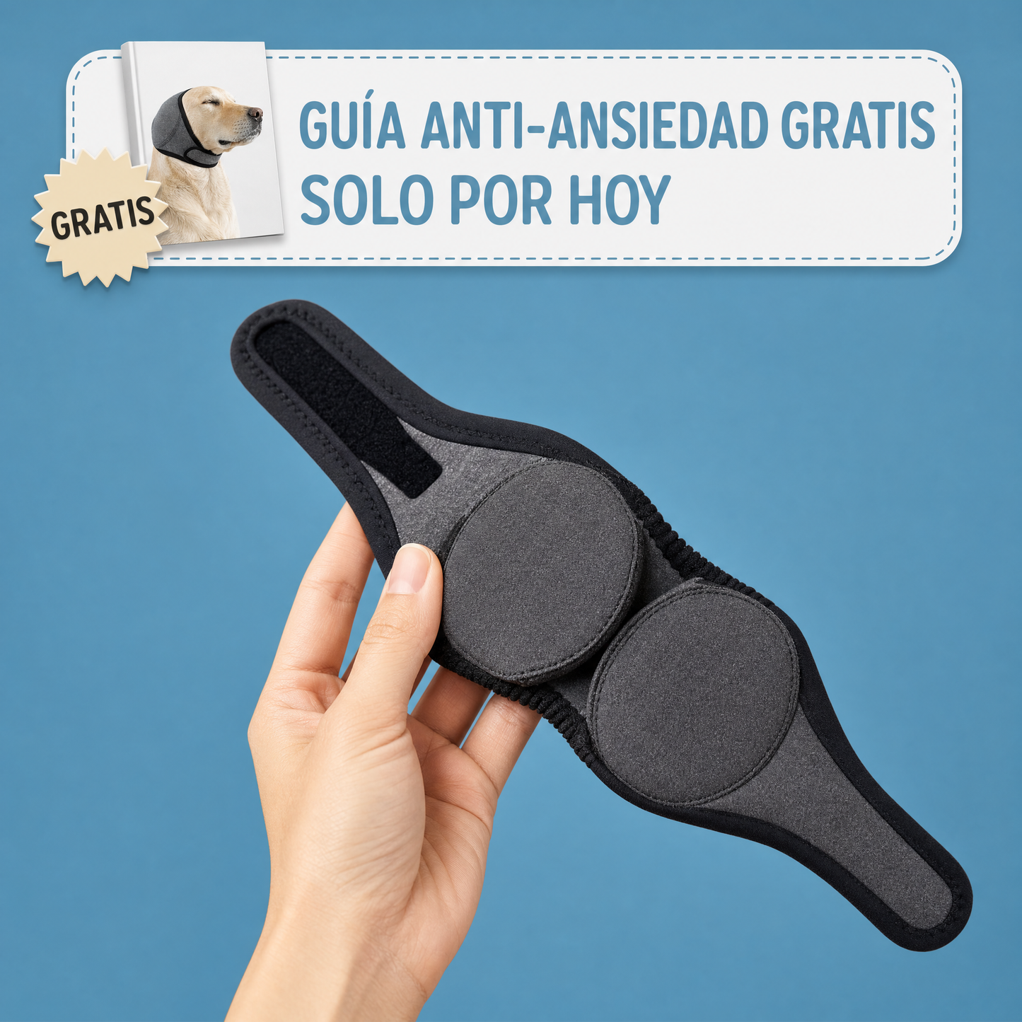Orejeras calmantes CALMORA para perros con Guía Anti-Ansiedad de regalo